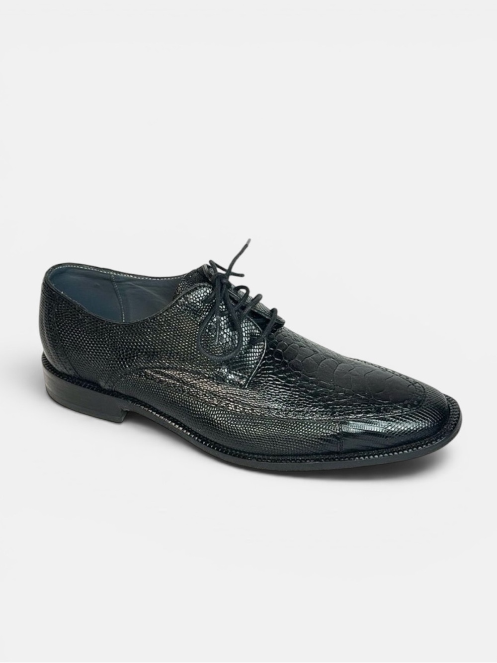 David X Genuine Lizard and Ostrich Men's Dress Shoes Black Size 9.5